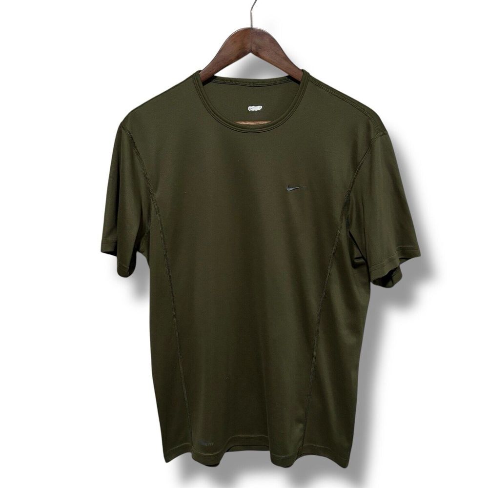 Nike Dri-Fit FitDry Men's Short Sleeve T Shirt Green Size M 20 x 27.5